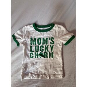 Carters Toddler Boys Moms Lucky Charm St Patricks Day Ringer T-Shirt White 24M
